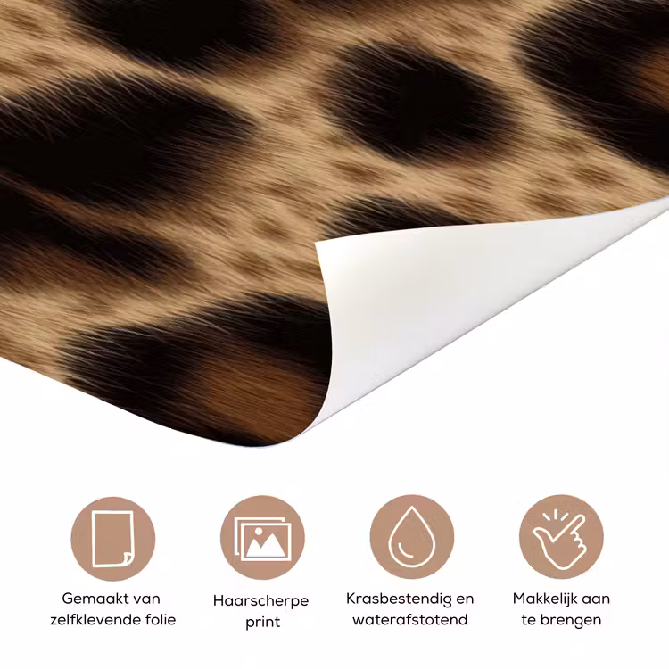 Luipaardprint - Bruin - Courage - Sierlijk deurposter klein -closeup_NL