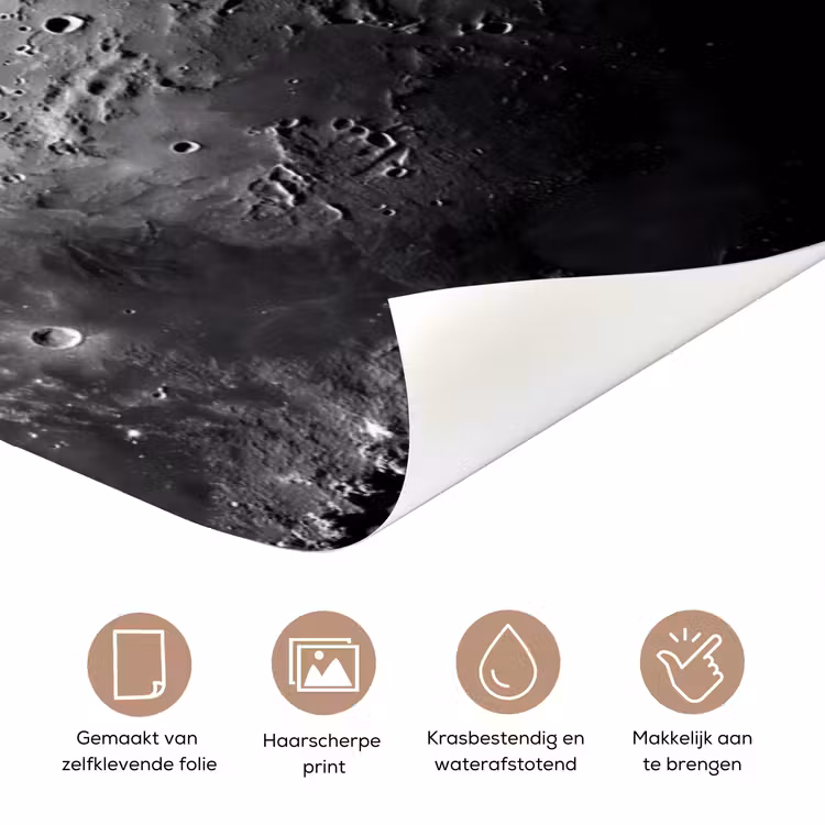 Deursticker - Maan - Kraters - Ruimte - Maan - Kraters - Ruimte deurposter klein