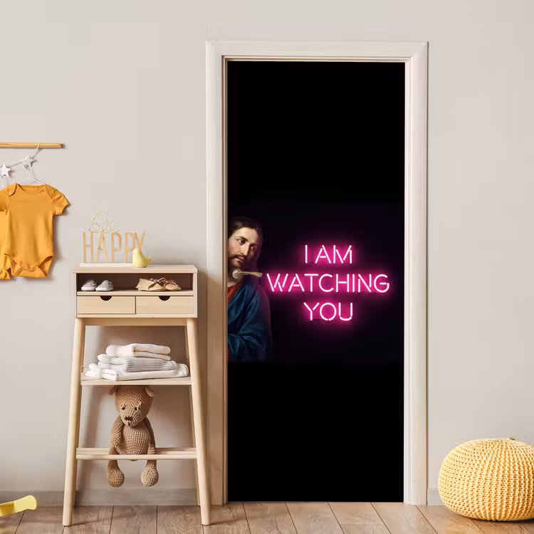 Man - Tekst - Neon deurposter klein -sfeer4