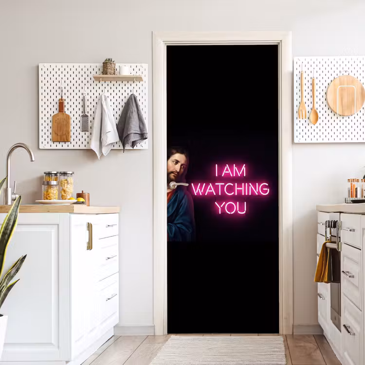 Man - Tekst - Neon deurposter klein -sfeer5