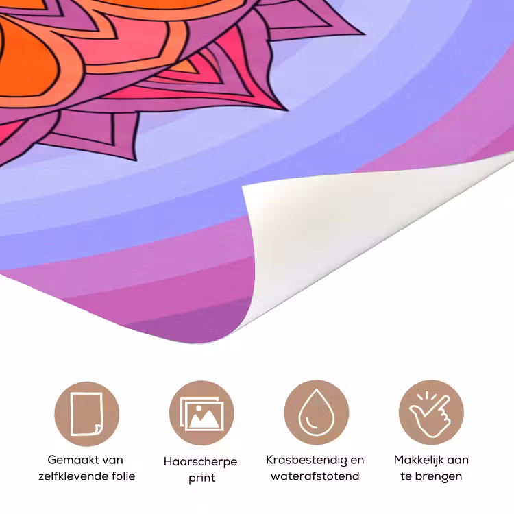 Mandala - Cirkel - Abstract - Kleurrijk - Patroon deurposter klein -closeup_NL