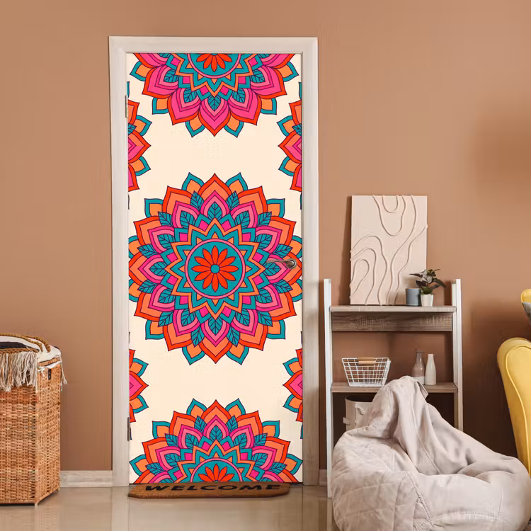 Mandala - Patroon - Abstract - Kleurrijk - Modern deurposter klein -sfeer1