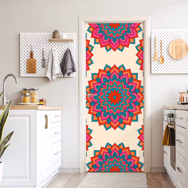 Mandala - Patroon - Abstract - Kleurrijk - Modern deurposter klein -sfeer5