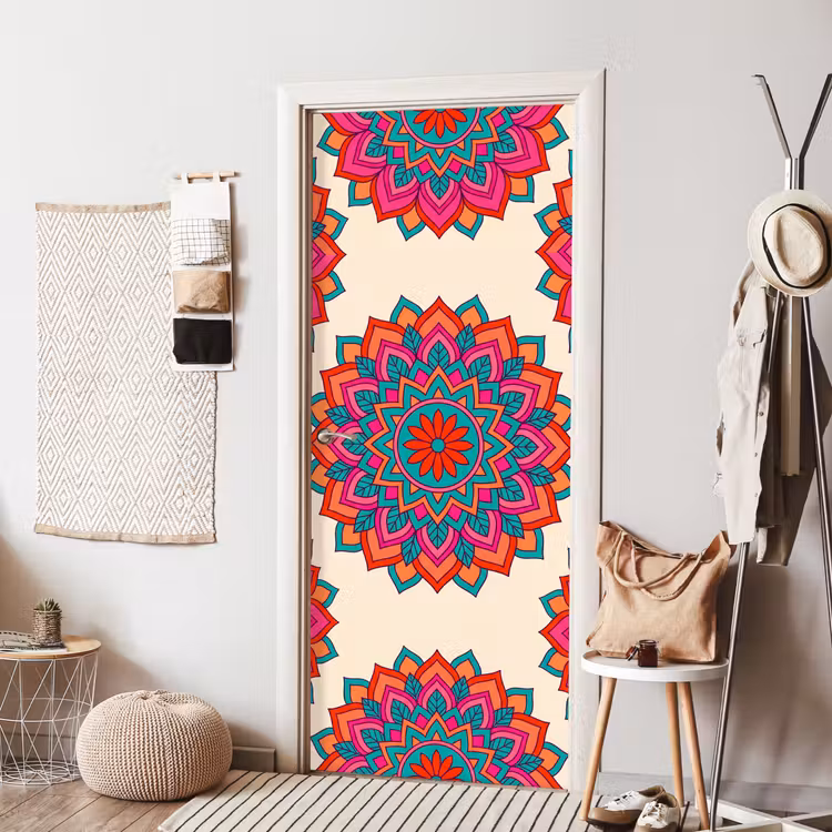 Mandala - Patroon - Abstract - Kleurrijk - Modern deurposter klein -sfeer6