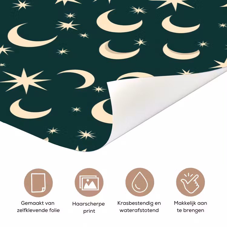 Manen - Sterren - Groen deurposter klein 289 -closeup_NL