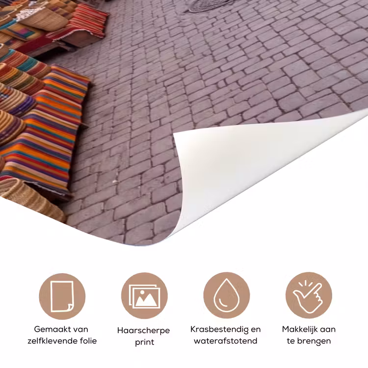Deursticker - Markt - Oosters - Kleurrijk - Markt - Oosters - Kleurrijk deurposter klein