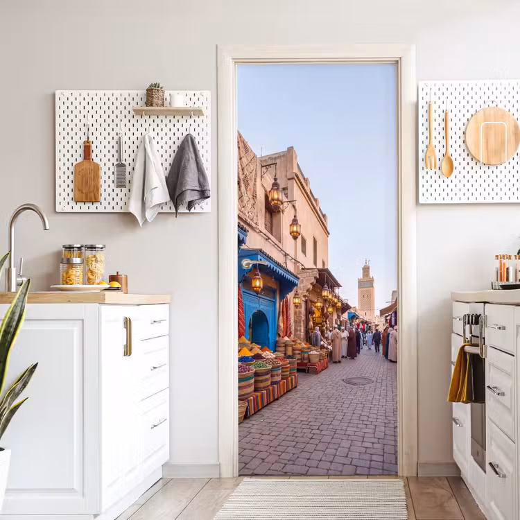 Deursticker - Markt - Oosters - Kleurrijk - Markt - Oosters - Kleurrijk deurposter klein
