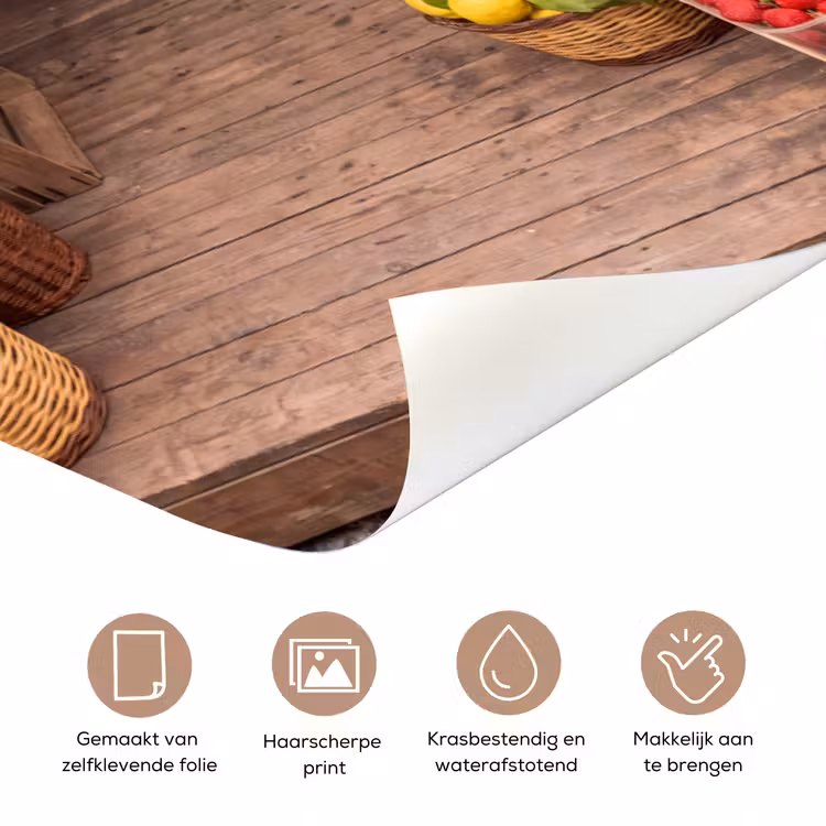Deursticker - Marktkraam - Fruit - Vers - Marktkraam - Fruit - Vers deurposter klein
