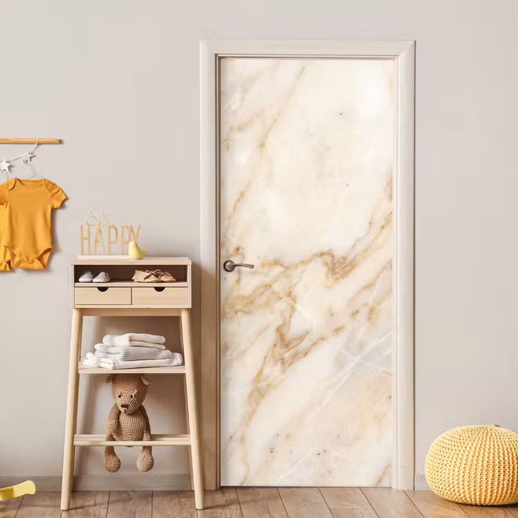 Marmer - Ader - Abstract - Wit - Goud deurposter klein -sfeer4