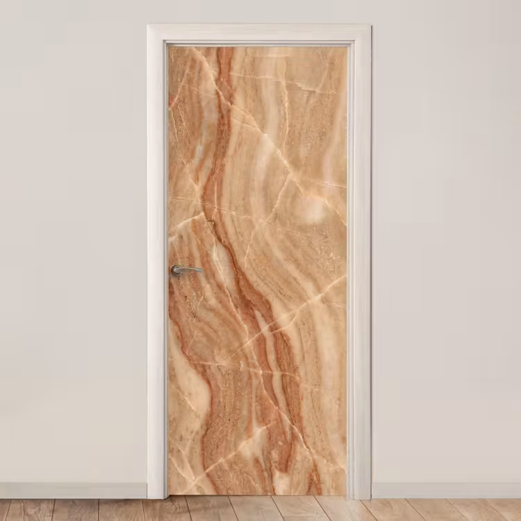 Marmer - Ader - Natuur - Abstract - Beige deurposter klein -3d_beige