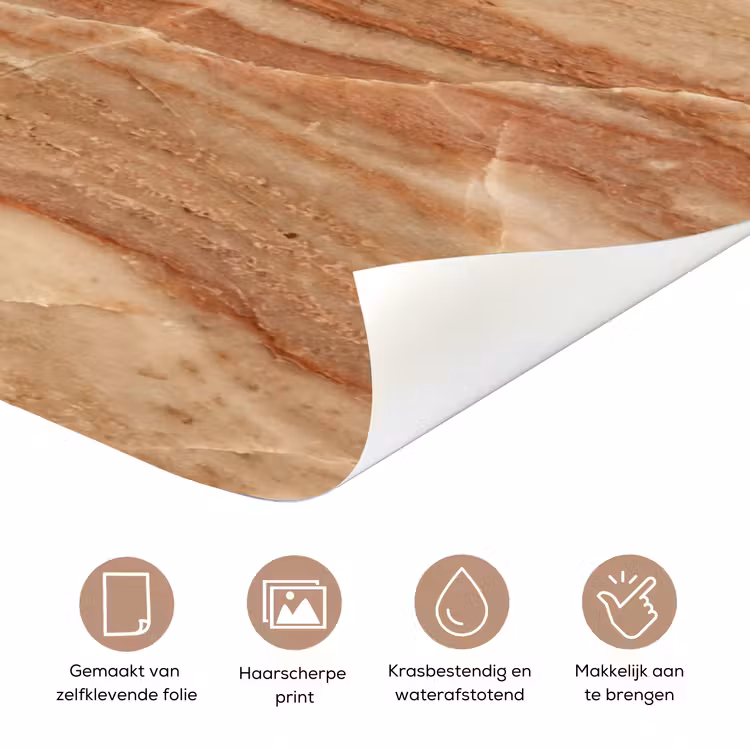 Marmer - Ader - Natuur - Abstract - Beige deurposter klein -closeup_NL