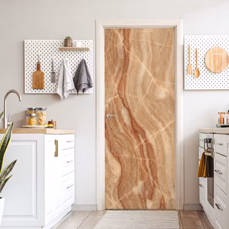 Marmer - Ader - Natuur - Abstract - Beige deurposter klein -sfeer5