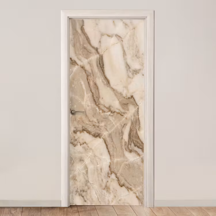 Marmer - Aderen - Textuur - Beige - Modern deurposter klein -3d_beige