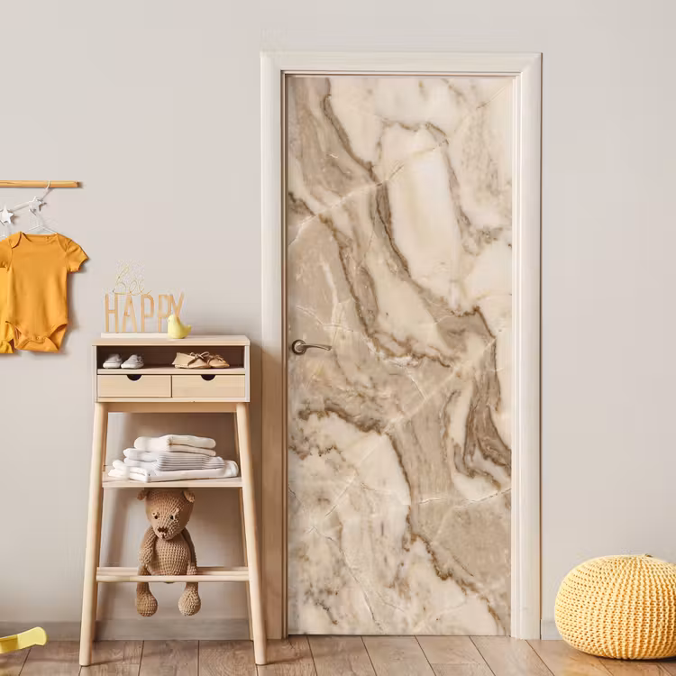 Marmer - Aderen - Textuur - Beige - Modern deurposter klein -sfeer4
