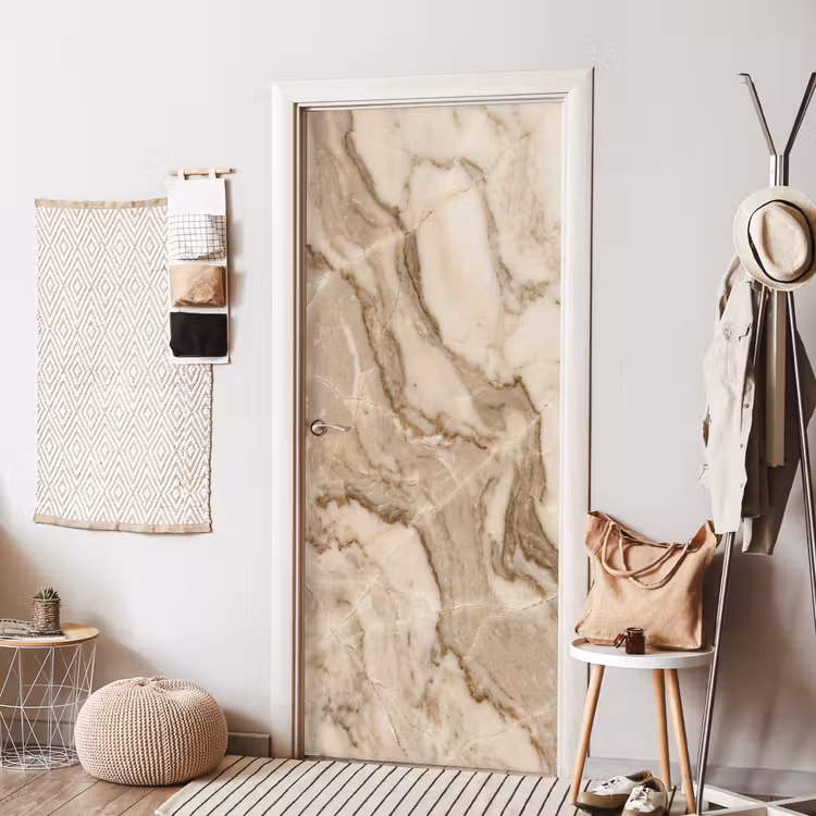 Marmer - Aderen - Textuur - Beige - Modern deurposter klein -sfeer6
