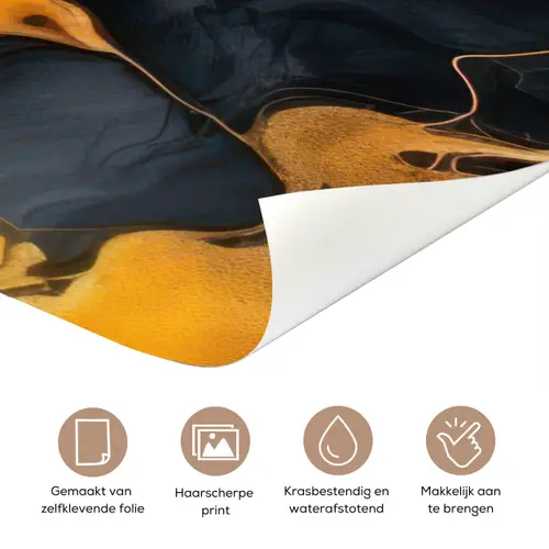 Marmer - Goud - Zwart - Abstract - Modern deurposter klein -closeup_NL