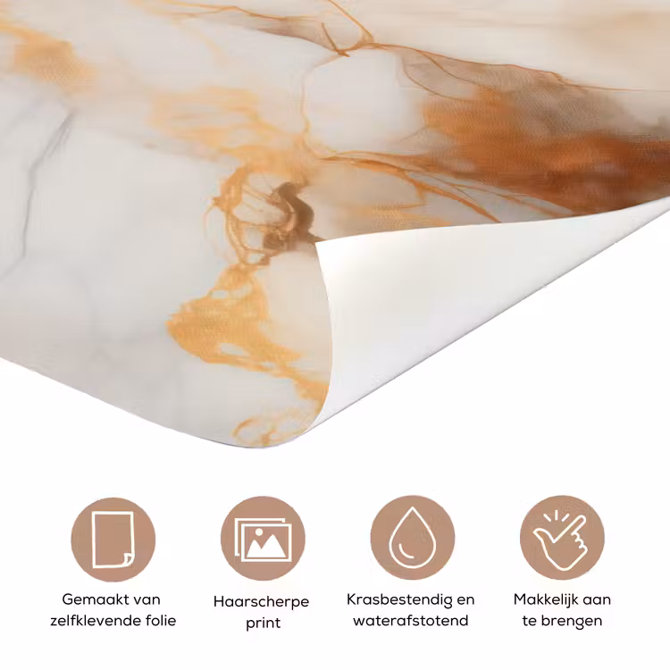 Marmer - Grijs - Goud deurposter klein -closeup_NL