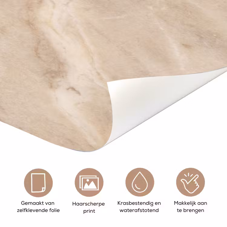Marmer - Patroon - Abstract - Modern - Beige deurposter klein -closeup_NL