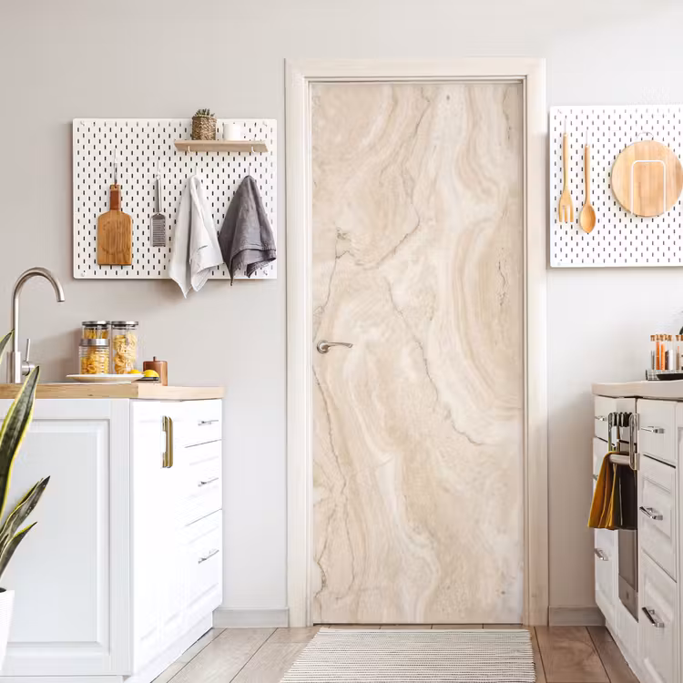 Marmer - Patroon - Beige - Steen - Abstract deurposter klein -sfeer5