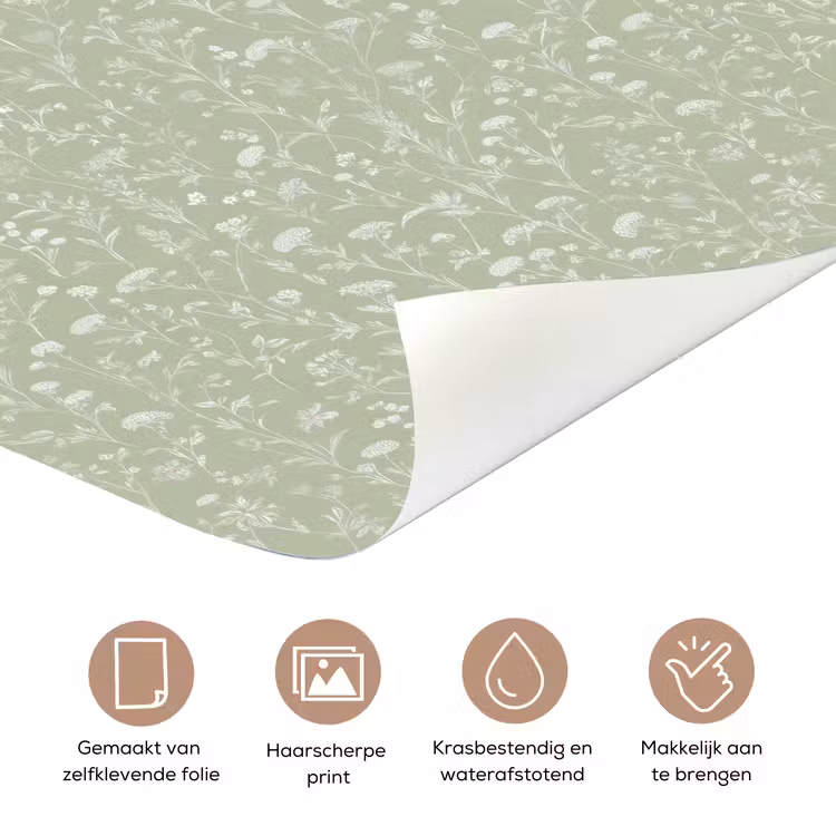 Bloemen - Patroon - Groen deurposter klein 289 -closeup_NL