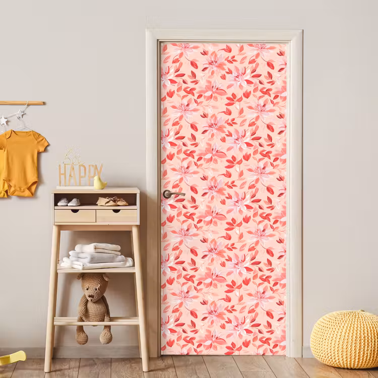Botanisch - Bloemen - Rood deurposter klein 289 -sfeer4