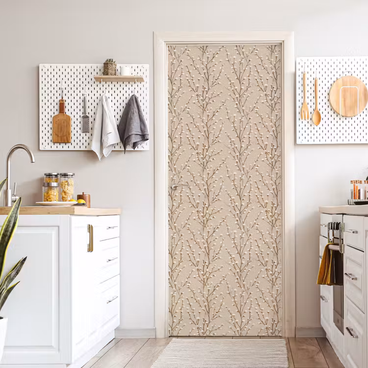 Katoen - Natuur - Taupe deurposter klein 289 -sfeer5