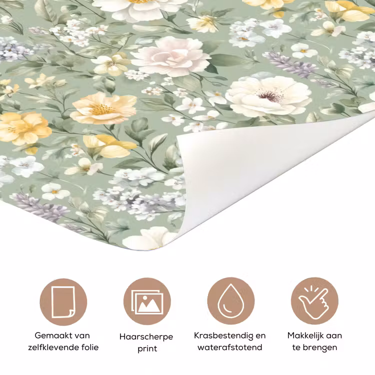 Klassiek - Bloemenpatroon - Kleurrijk deurposter klein 289 -closeup_NL