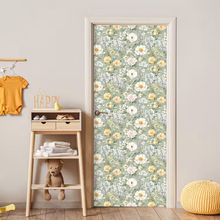 Klassiek - Bloemenpatroon - Kleurrijk deurposter klein 289 -sfeer4
