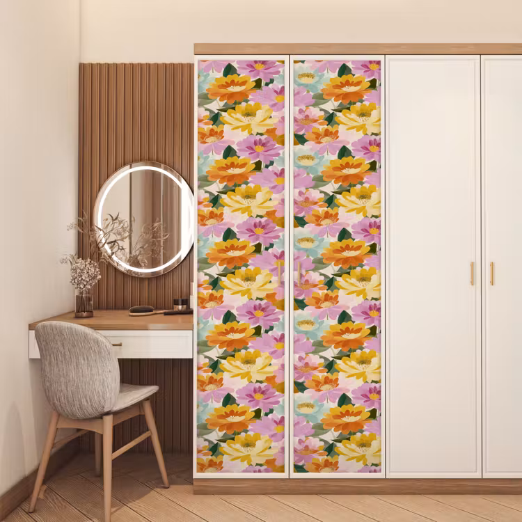 Lelies - Aquarel - Pastel deurposter klein 289 -sfeer3