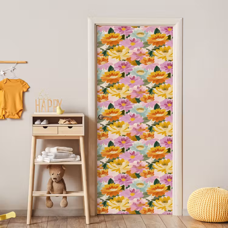 Lelies - Aquarel - Pastel deurposter klein 289 -sfeer4