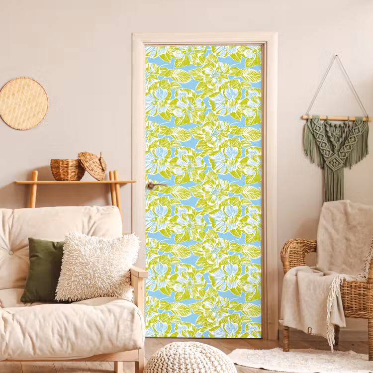 Modern - Bloemen - Groen deurposter klein 289 -sfeer2