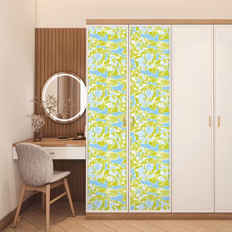 Modern - Bloemen - Groen deurposter klein 289 -sfeer3