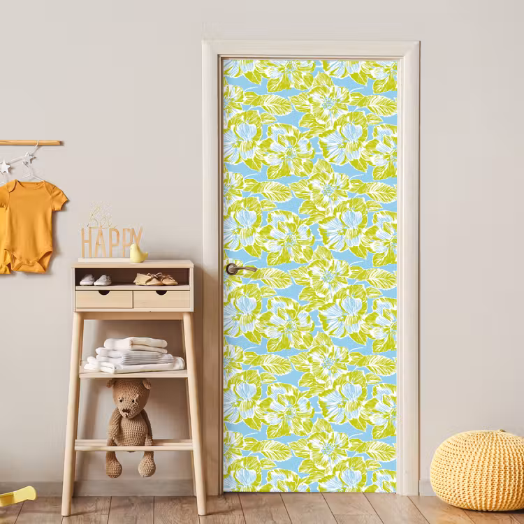 Modern - Bloemen - Groen deurposter klein 289 -sfeer4