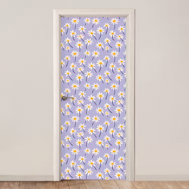 Modern - Madelief - Paars deurposter klein 289 -3d_beige