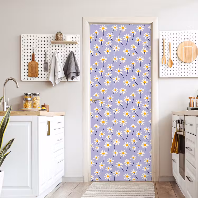 Modern - Madelief - Paars deurposter klein 289 -sfeer5