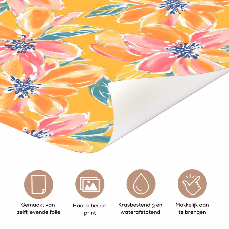 Textuur - Bloemen - Kleurrijk deurposter klein 289 -closeup_NL