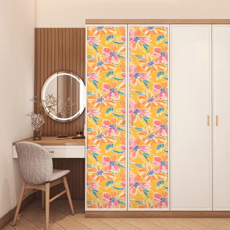 Textuur - Bloemen - Kleurrijk deurposter klein 289 -sfeer3