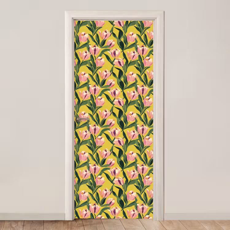 Tulpen - Botanisch - Geel deurposter klein 289 -3d_beige