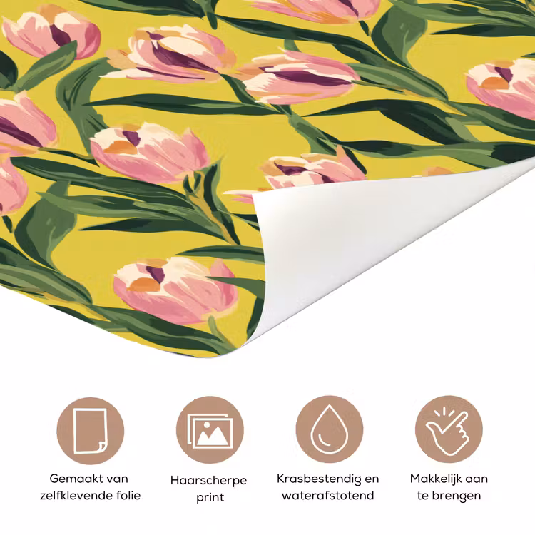 Tulpen - Botanisch - Geel deurposter klein 289 -closeup_NL