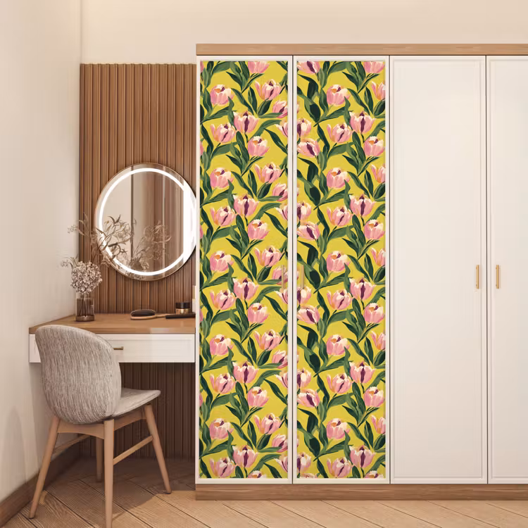 Tulpen - Botanisch - Geel deurposter klein 289 -sfeer3