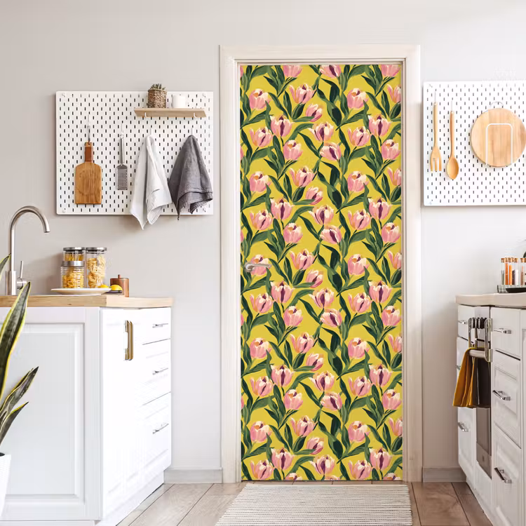 Tulpen - Botanisch - Geel deurposter klein 289 -sfeer5