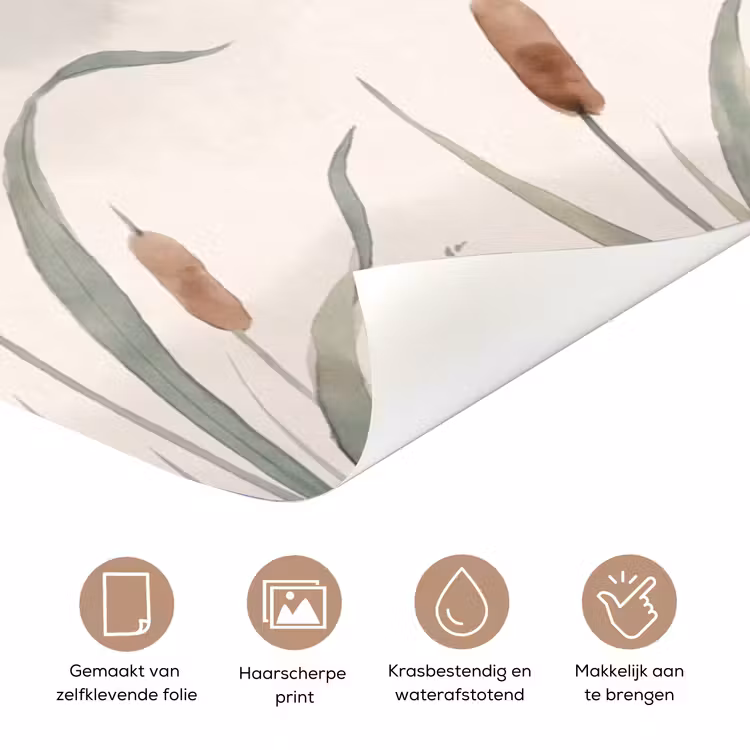 Minimalistisch - Bamboe - Groen deurposter klein -closeup_NL