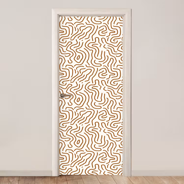 Minimalistisch - Patroon - Terracotta deurposter klein 289 -3d_beige