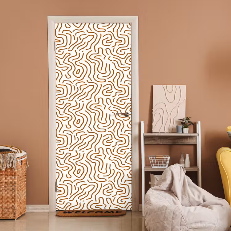 Minimalistisch - Patroon - Terracotta deurposter klein 289 -sfeer1