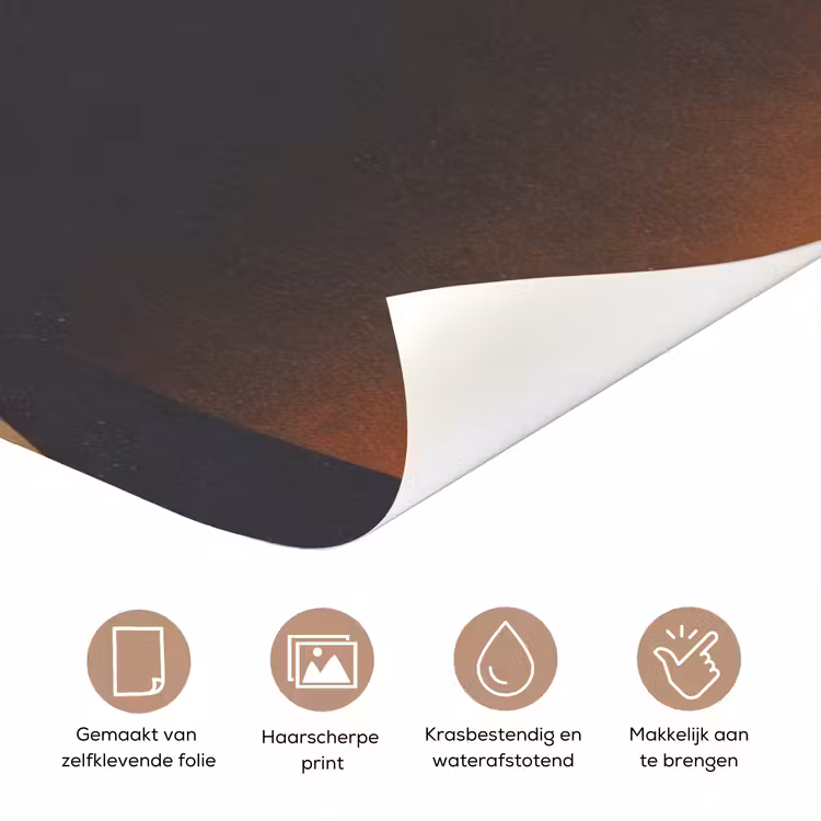 Minimalistisch - Silhouet - Oranje deurposter klein -closeup_NL