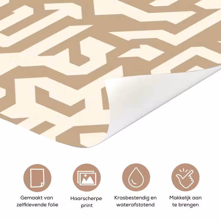 Modern - Abstract - Beige deurposter klein 289 -closeup_NL