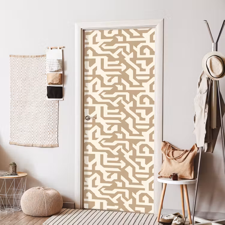 Modern - Abstract - Beige deurposter klein 289 -sfeer6