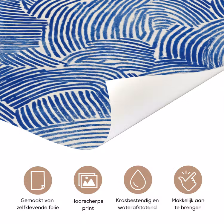 Modern - Abstract - Blauw deurposter klein 289 -closeup_NL