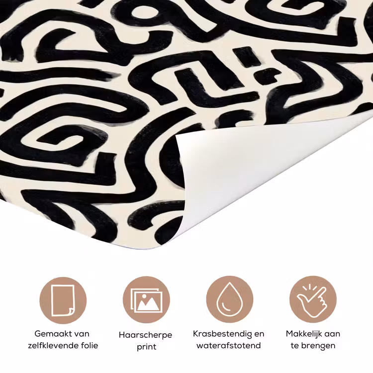 Modern - Abstract - Zwart deurposter klein 289 -closeup_NL