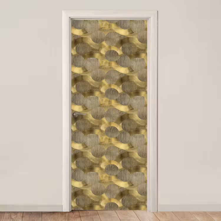 Modern - Geometrisch - Goud deurposter klein 289 -3d_beige